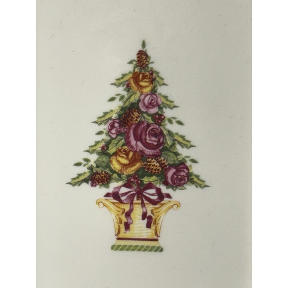 Royal Albert Old Country Roses Holiday 3-Section Tray Christmas Tree 15" Gold - Picture 2 of 6